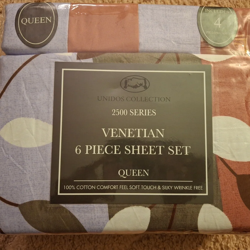 Floral Bedding Set - Brown and White